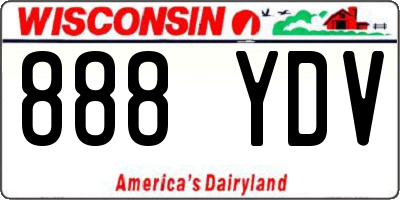 WI license plate 888YDV