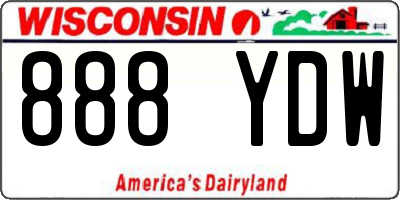 WI license plate 888YDW