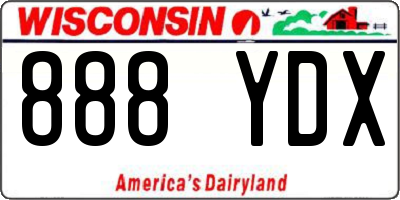 WI license plate 888YDX