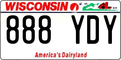 WI license plate 888YDY