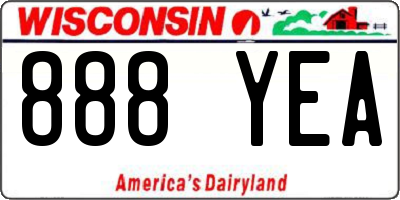 WI license plate 888YEA