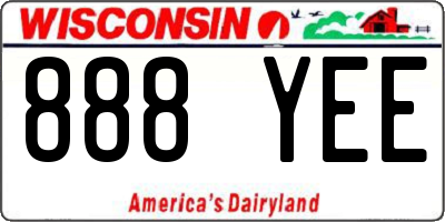 WI license plate 888YEE