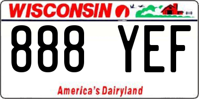 WI license plate 888YEF