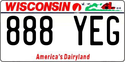 WI license plate 888YEG