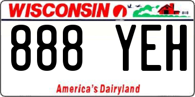 WI license plate 888YEH