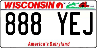 WI license plate 888YEJ