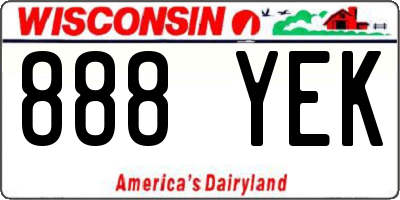 WI license plate 888YEK