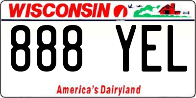 WI license plate 888YEL