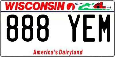 WI license plate 888YEM