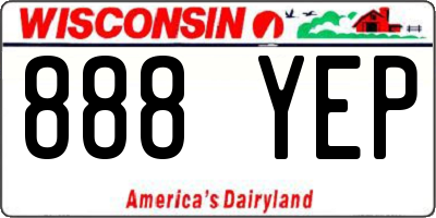 WI license plate 888YEP