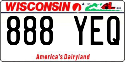 WI license plate 888YEQ