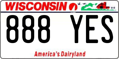 WI license plate 888YES