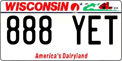 WI license plate 888YET