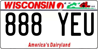 WI license plate 888YEU