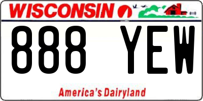 WI license plate 888YEW
