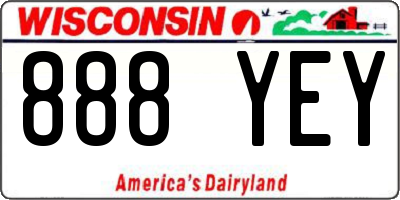 WI license plate 888YEY