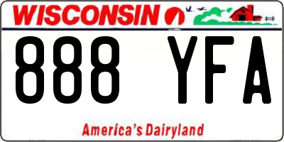 WI license plate 888YFA