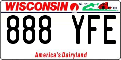 WI license plate 888YFE