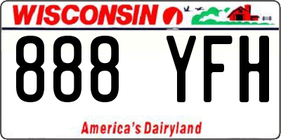 WI license plate 888YFH