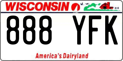 WI license plate 888YFK