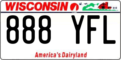 WI license plate 888YFL