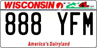 WI license plate 888YFM