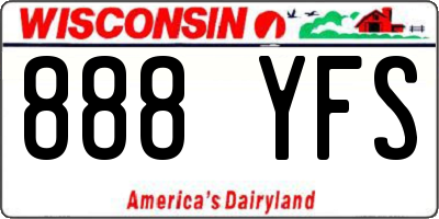 WI license plate 888YFS