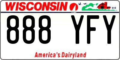 WI license plate 888YFY