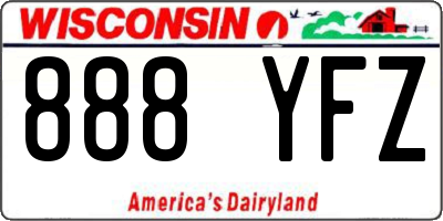 WI license plate 888YFZ