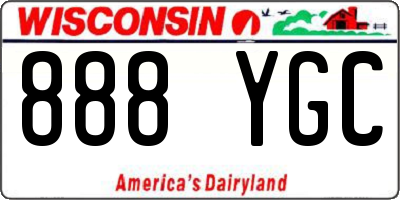 WI license plate 888YGC