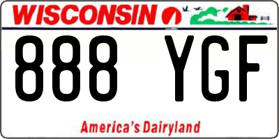 WI license plate 888YGF