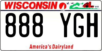 WI license plate 888YGH