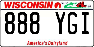 WI license plate 888YGI