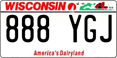 WI license plate 888YGJ