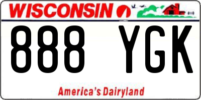 WI license plate 888YGK