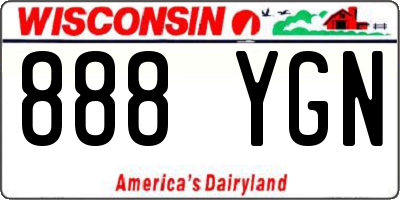 WI license plate 888YGN