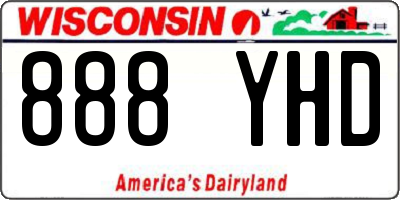 WI license plate 888YHD