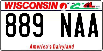 WI license plate 889NAA