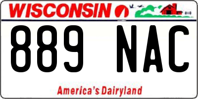 WI license plate 889NAC