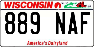 WI license plate 889NAF