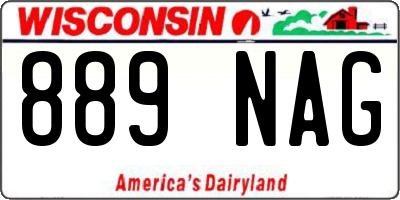 WI license plate 889NAG