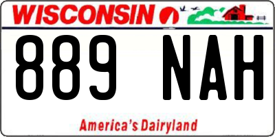 WI license plate 889NAH