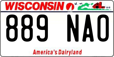 WI license plate 889NAO