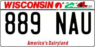 WI license plate 889NAU