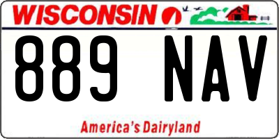 WI license plate 889NAV