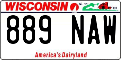 WI license plate 889NAW