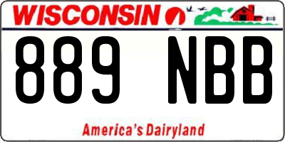 WI license plate 889NBB
