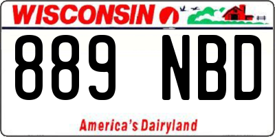 WI license plate 889NBD