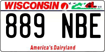 WI license plate 889NBE