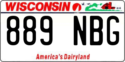 WI license plate 889NBG